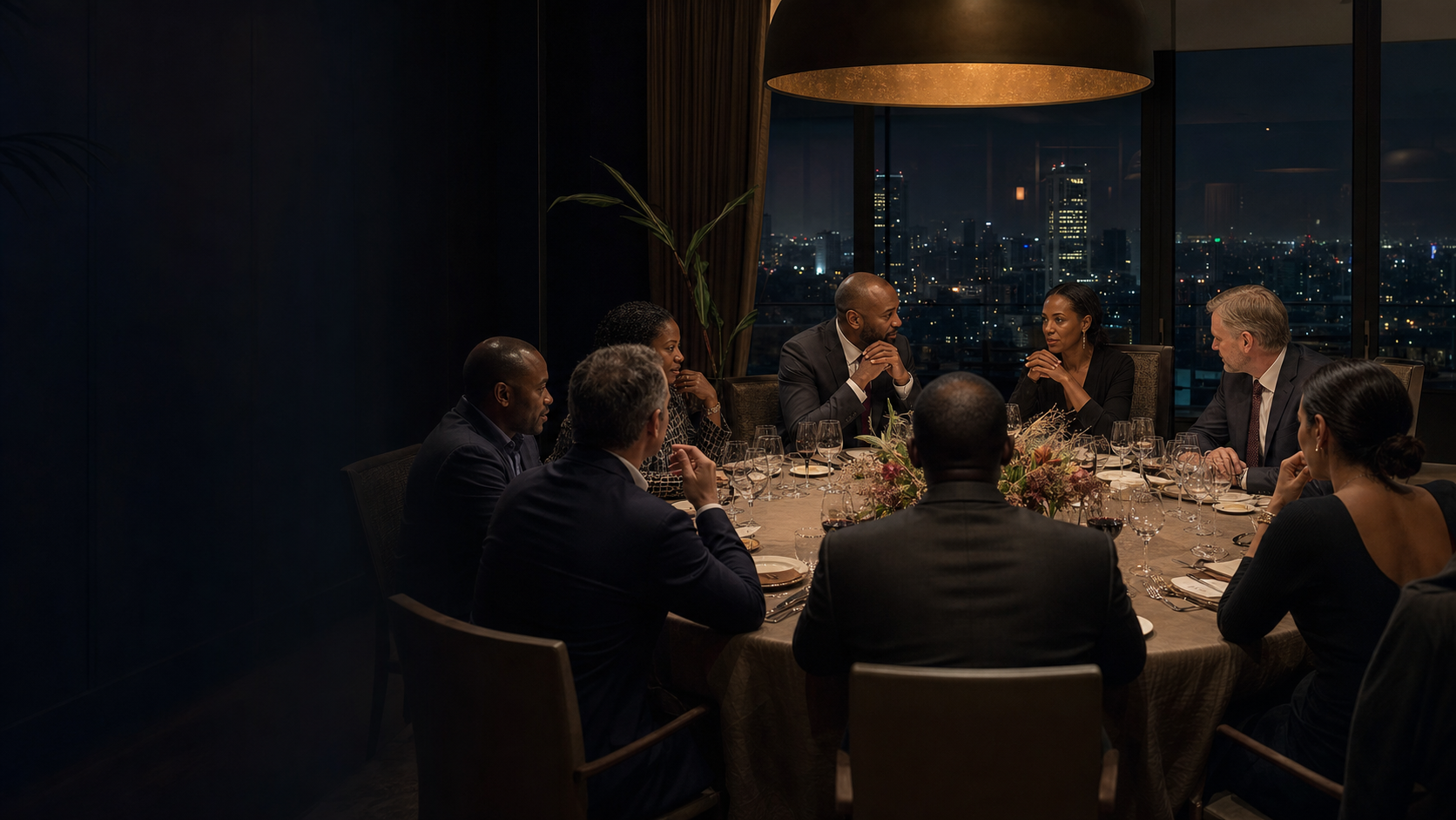 MIBI Members Club leaders in conversation at a private executive dinner in Nairobi